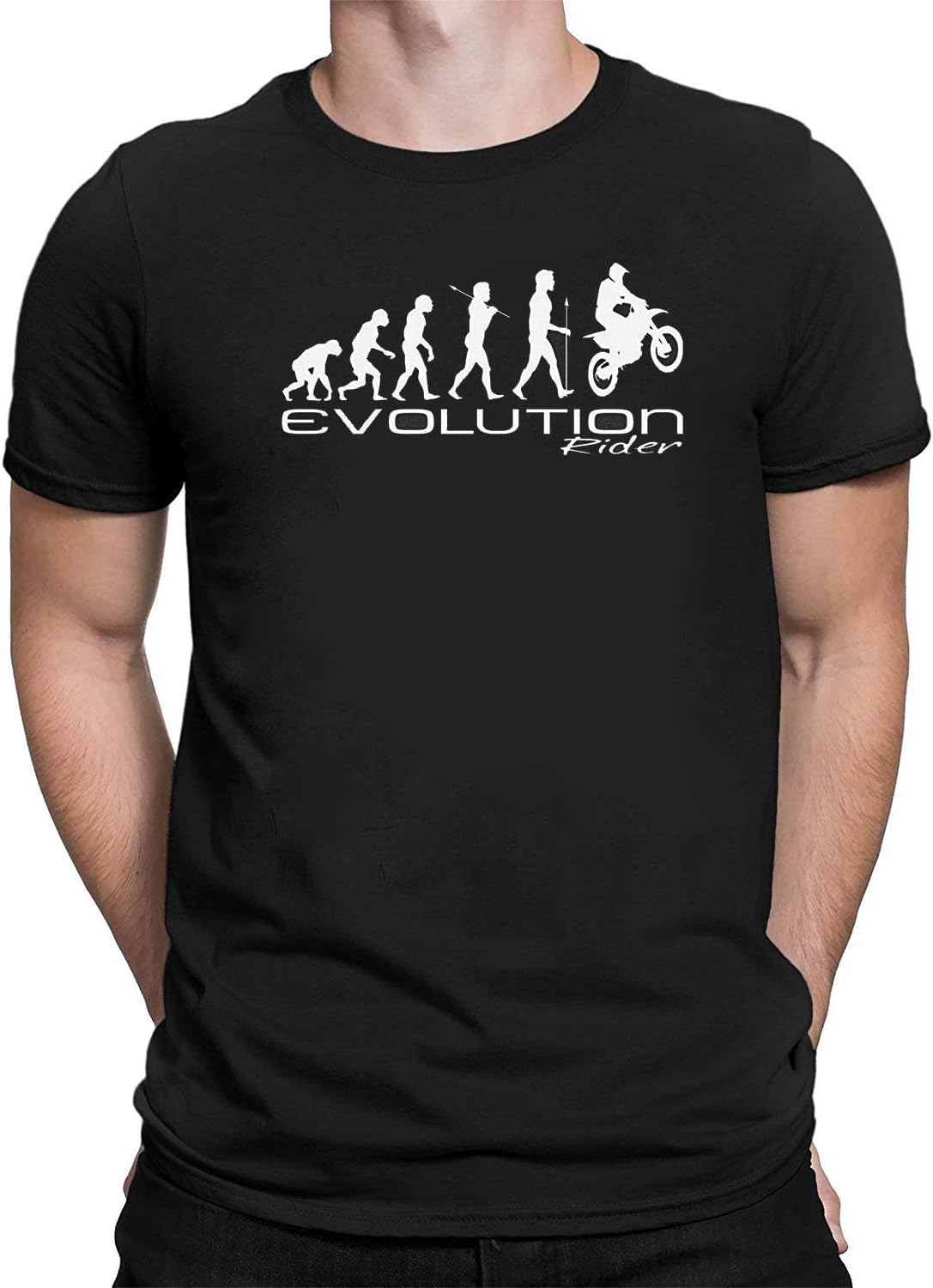 Evolution of A Motocross Rider - Mens Motor Sports Hobbie Novelty Organic Cotton T-Shirt