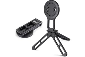 ZELNOOX for MagSafe Pocket Tripod,Magnetic Attachment Phone Stand Compatible with iPhone 16/15/14/13/12 Series,Foldable Phone Handheld Grip with Back Cold Shoe Interface