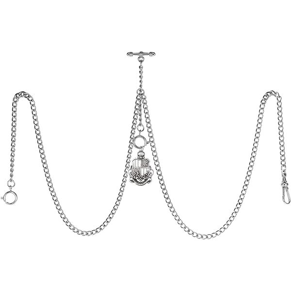 Amazon.com: TREEWETO Men's Double Albert Chain Pocket Watch Curb