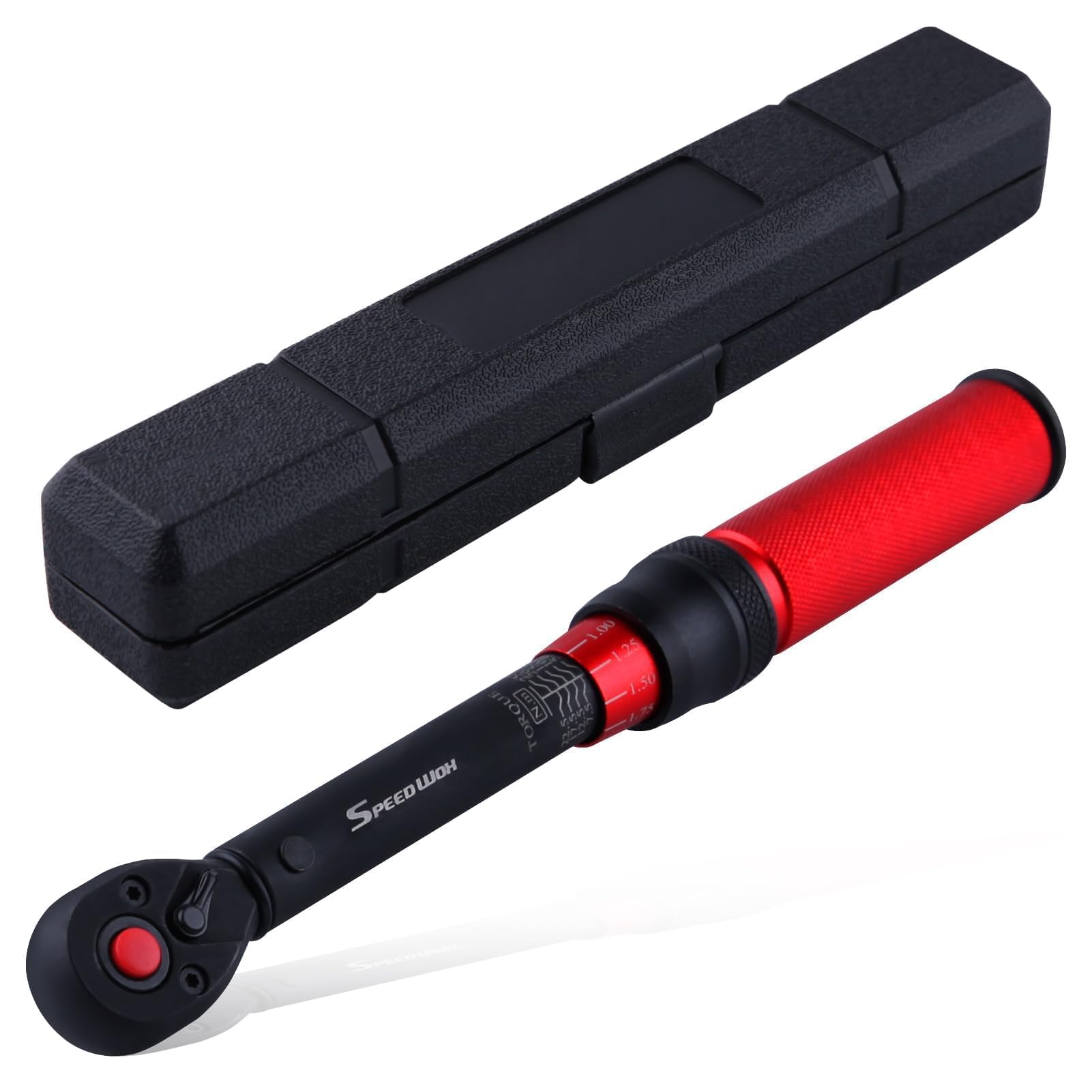 SPEEDWOX 1/4" Drive Adjustable Click Torque Wrench 5-25 Nm Dual-Direction Reversible Torque Wrench with Quick Release Head for Bike, Motorcycle and Car Repair
