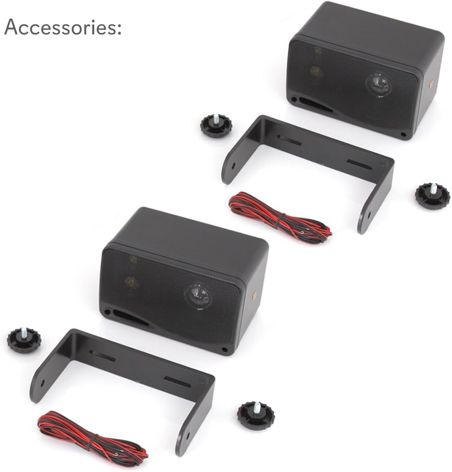 3-way Mini Box Speaker System - 3.5 Inch 200 Watt Weatherproof Marine Grade Mount Speakers - in a Heavy Duty ABS Enclosure Grill - Home, Boat, Poolside, Patio Indoor Outdoor Use - Pyle PLMR24B (Black): Home Audio & Theater