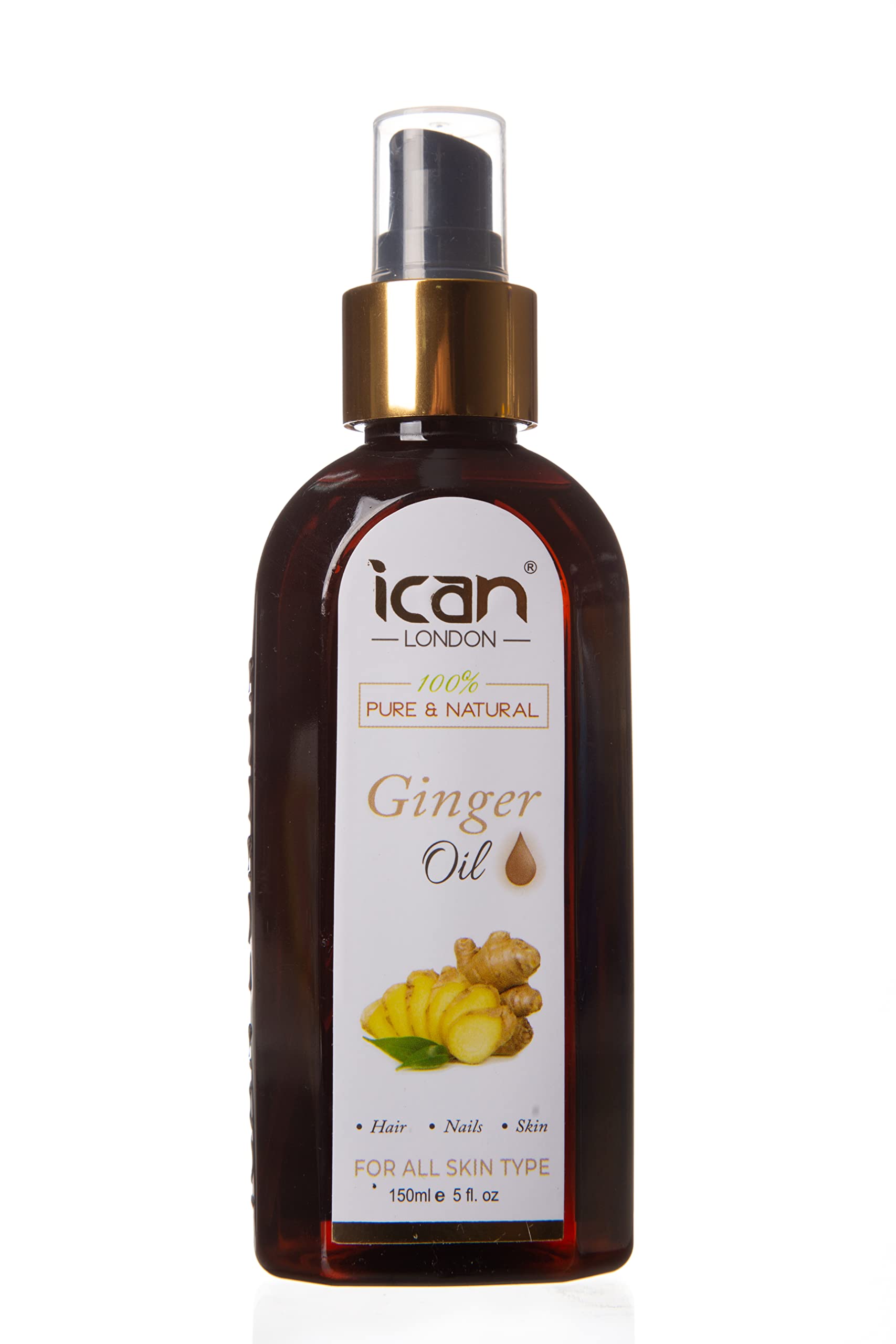 ICAN LONDON Aromatherapy 100% Pure Ginger Oil 150ML