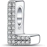 Annmors Charms Initial Letter Z Charm Alphabet Dangle Beads Happy Birthday Charms for Bracelet and Necklace Valentine's Day Mother's Day Gift