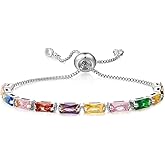 KissYan Tennis Bracelet for Women, 14K Gold Plated Cubic Zirconia Adjustable Slider Bracelets Trendy Jewelry Gift