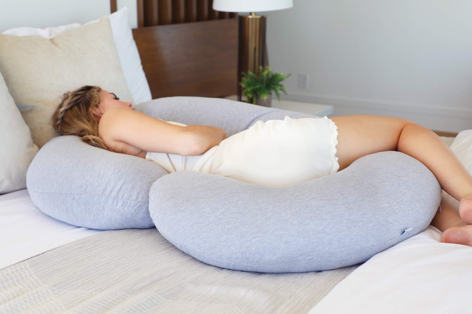 PharMeDoc Pregnancy Pillow, C-Shape Full Body Pillow and Maternity Support ( Grey Jersey Cover)- Support for Back, Hips, Legs, Belly for Pregnant Women : Baby