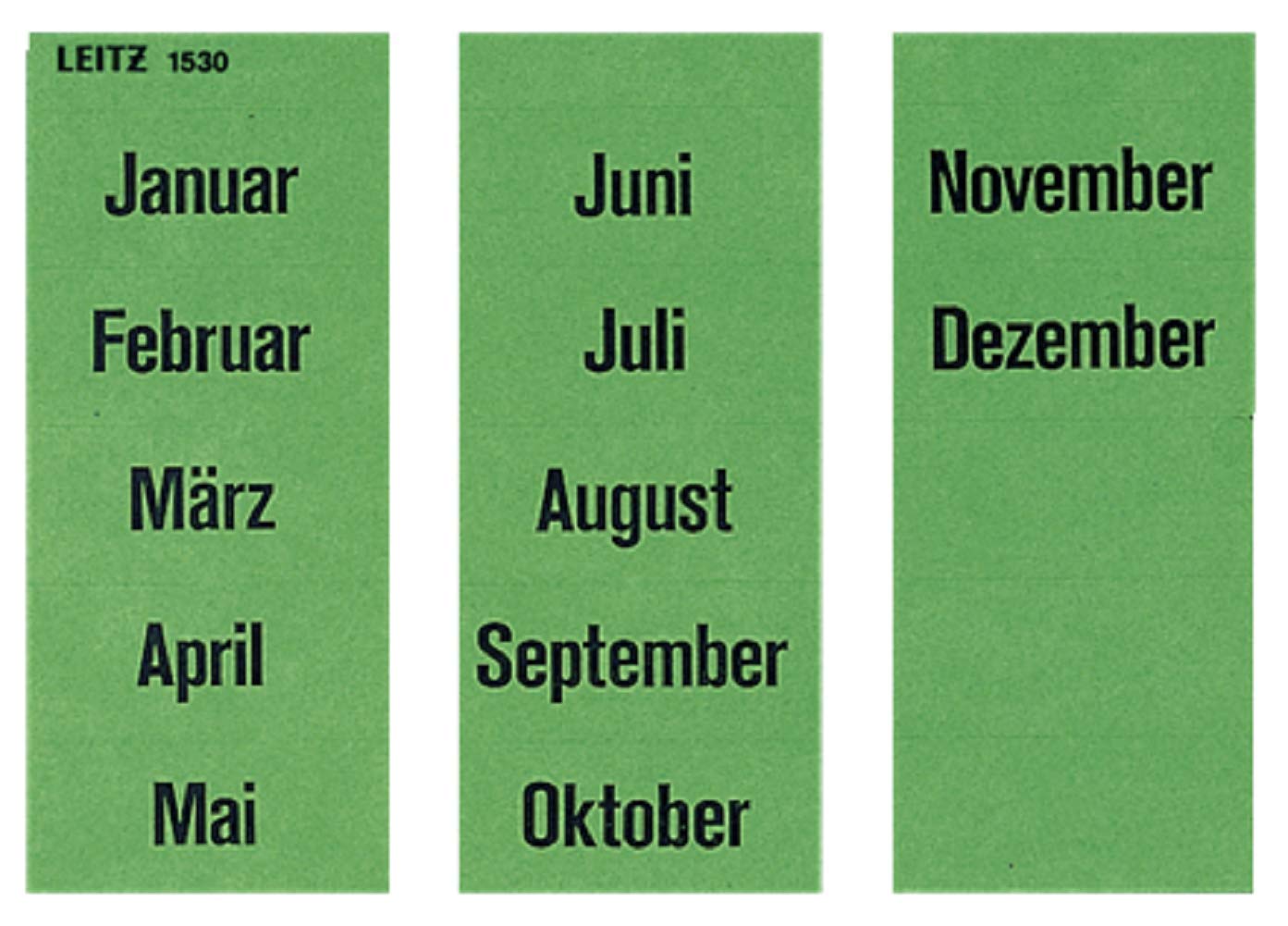 Leitz 15300000 Content Label Names of The Month Self-Adhesive Pack of 100 Green [German Import]