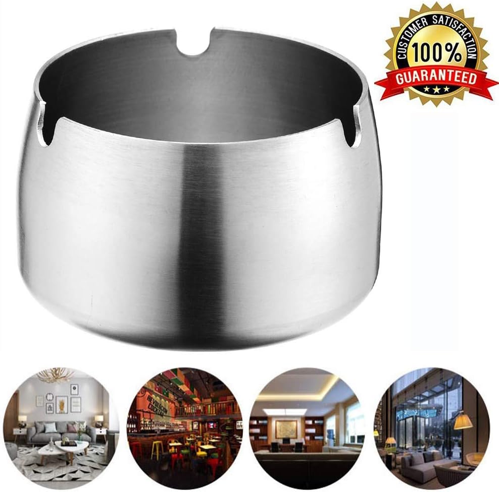 MTOP Cigar Ashtray, Smokeless Ashtray for Home Indoor, Stainless Steel Rainproof