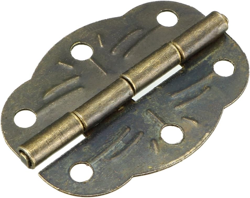 sourcing map 1.18" Antique Bronze Hinges Retro Butterfly Shape Hinge Replacement with Screws 5pcs, 1.18" * 0.49" (L*W) 50pcs
