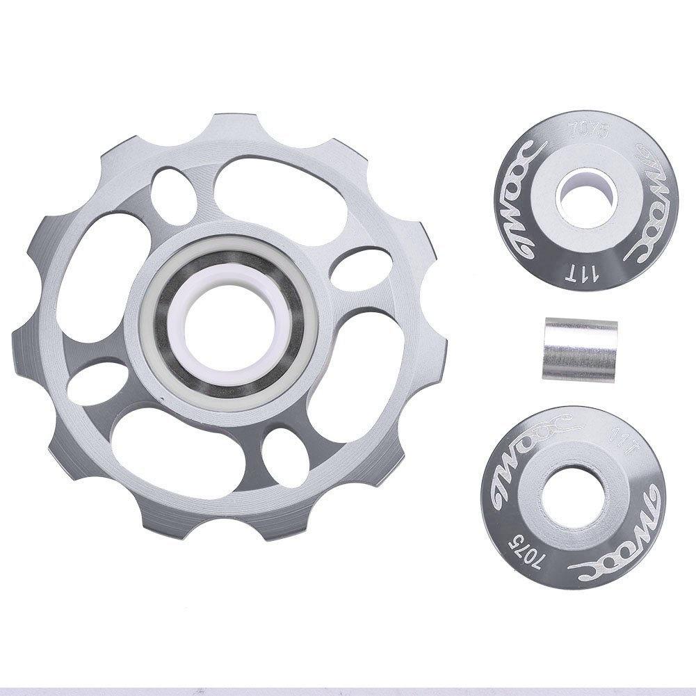 Tbest 11T Wheels Rear Derailleur Pulley Roller Wheel Road Mountain Bike ycle Pulley Wheel Rear Derailleur Pulley (Titanium)