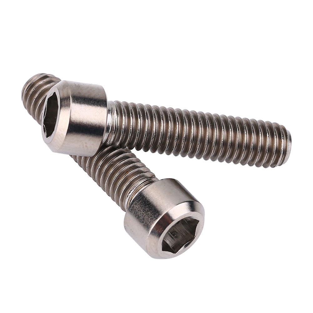 Demeras M6 (6mm x 25mm) Hex Socket Screw 2Pcs M6 X 25mm Screw for Mountain Bike Bicycle Disc Brake Caliper(Titanium Color)