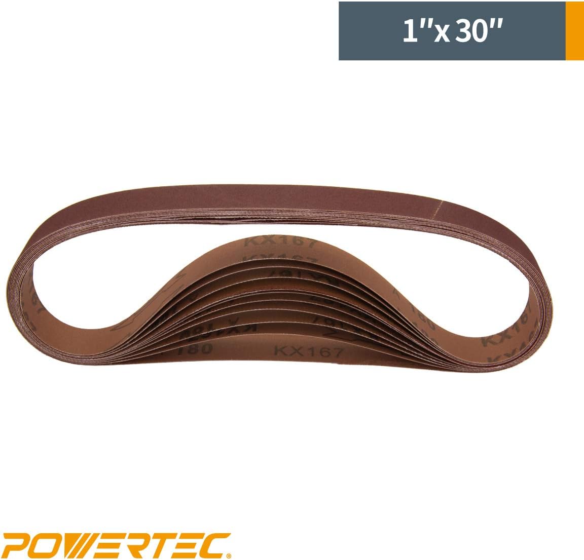 POWERTEC 25 x 762 mm Sanding Belts, Brown, AO, 120 Grit, 10pk - Image 4