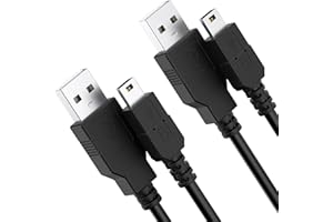 2 Pack Mini USB Cable for PS3 Controller, 6-FT Data Charging Cord for PlayStation 3/PS Move, TI-84 Plus CE Calculator, Digita
