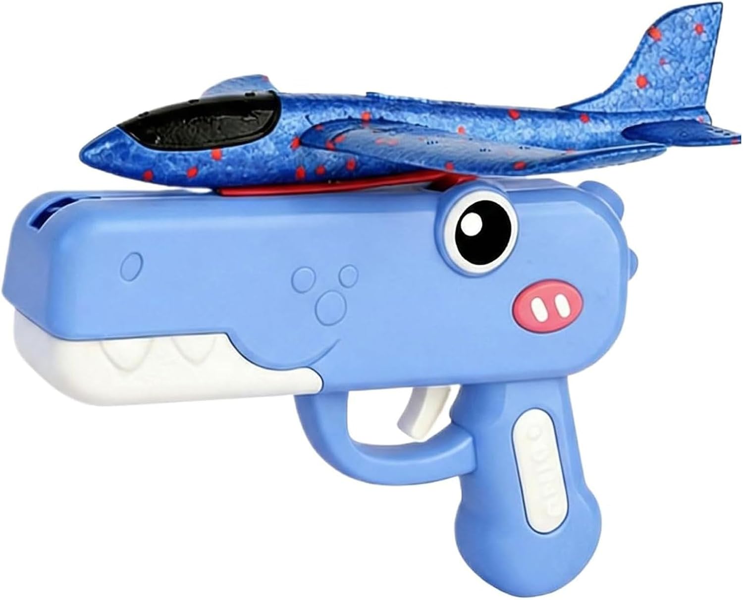 Dinosaur Foam Glider Launcher, Cute Dinosaur Glider Plane Flying, Fun Birthday Gifts, Easy to Launch Foam Aircraft (Blue)