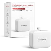 SwitchBot Rechargeable Smart Switch Button Pusher (Bluetooth) &ndash; Fingerbot for Rocker/One-Way Buttons, App Timer Control, No Wiring, Optional Hub for Voice/Remote, White