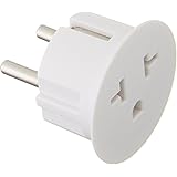 6PKSCHUKO Heavy Duty Grounded USA American to European German Schuko Outlet Plug Adapter - 6 Pack
