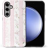 casesok for Samsung Galaxy S25 FE Case,Dual-Layer Hard Shell + Silicone Phone Case,Full Body Protection Shockproof Cover for Samsung Galaxy S25 FE-Blushing Floral Chic Coquette