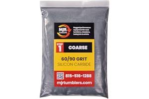 5lb of MJR Tumblers Premium 60/90 Coarse Silicon Carbide Rock Polishing Grit for Step/Stage 1, MJR Tumblers is a Disabled and Veteran Owned Company Proudly Located in USA