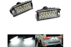 RZGMTSPT 2x LED License Plate Light Tag Lamp Assembly White Canbus For 2014-2021 Jeep Grand Cherokee WK2 2014-2017 Compass Patriot 2017-2024 Masera-ti Levante 2012-2019 Fiat 500