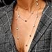 Evazen Multilayer Star Necklace Gold Layer Pendant Necklaces Chain Fashion Jewelry for Women and Girls