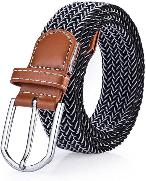 Amazon Co Jp Dall ベルト ベルト メンズベルト 男性用 ウェビング ベルト レザートリム 伸縮性織物 編組ストレッチ 色 001 ホーム キッチン