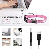 MASBRILL Light Up Collar Rechargeable LED Dog Collar Pink 3 Modes Small Large view 4