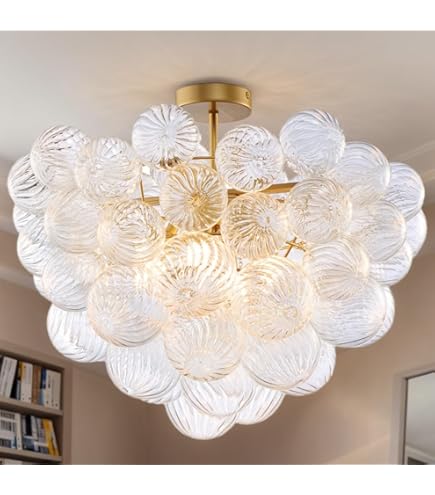 SHULZ BUBBLE20 WHITE 20インチ Bubble Chandelier Light Fixture, 20-inch Diameter Threaded Clear