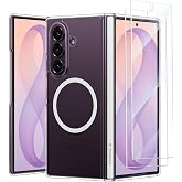 TORRAS Magnetic Shockproof for SamsungGalaxy Z Fold 8 Ultra Case Slim Clear | 2x Screen Protector Included, Fit for MagSafe, 4X Military Grade Hinge Protection, Anti-yellowing Diamond for Fold 8 Ultra