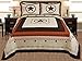Golden Linens LLC 3-Piece Western Lone Star Barb Wire Cabin/Lodge Quilt Bedspread (Full/Queen)