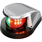 Boat Light, Lights for Boat,Navigation Light with Red Green LED 12V 1 Pack | Built with corrosion-resistant zinc alloy cover and durable housing, ideal for yachts, fishing boats, pontoons, and skiffs