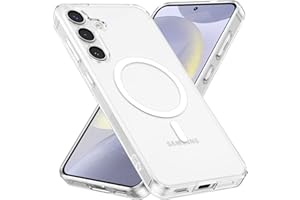 RALEAVO for Samsung Galaxy S24 Case Clear Magnetic Phone Case [Compatible with MagSafe] Slim Transparent Acrylic Hard Back Case Cover Military Drop Protection Case, Clear