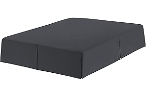 Home Beyond & HB design - Cache-sommier plissé uni – 40,6 cm – Volant de poussière sur mesure – Microfibre brossée de qualité