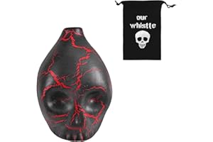 BOXOB Aztec Death Whistle, Black Red Skull Death Whistle 125 Decibels Authentic Human Sounding Loudest Aztec Screams Instrume