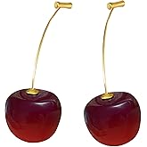 TIANHONGYAN Red Cherry Dangle Earrings for Women Sweet Lovely Cherry Earrings Funny Fruit Jewelry