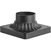 Zanritelit Cast Aluminum Pier Mount Base, 3" Diameter Pier Mount Adapter for Outdoor Post Light, Black Pier Mounting Base for