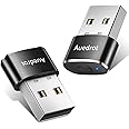 AUEDROT Mouse Jiggler Undetectable Metal USB Mouse Mover with Switch Button, Automatic Mini Mouse Shaker with 2 Jiggle Modes, Plug and Play, Keep Computer/Laptop Awake, Black, 2 PCS