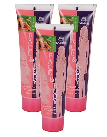 CYBERCITY MARKETING Papaya Cleansing Scrub Gel (Pack of 3)