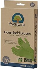 If You Care Medium Cotton Flock Lined Household Gloves – Durable, Reusable, Fair Trade Rubber – 1 Pair