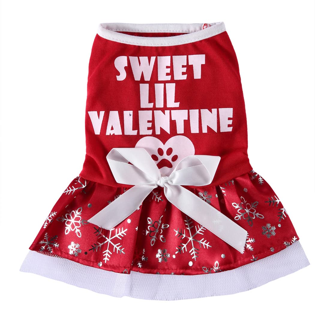XIAOYU Dog Costume Cat Apparel Halloween Christmas Holiday Theme Party Snowflake Dresses with Bowknot(S)