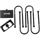 Universal Billet Aluminum Leaf Spring Lowering Block Kit with U-Bolts &amp; Hardware, 3 Inch, 2-1/2" Wide, 5" Long (3 Inch)