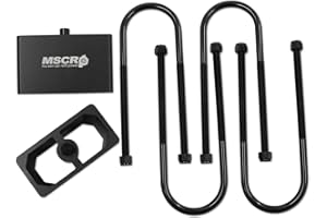 WNSEU Universal Billet Aluminum Leaf Spring Lowering Block Kit with U-Bolts & Hardware, 3 Inch, 2-1/2" Wide, 5" Long (3 Inch)