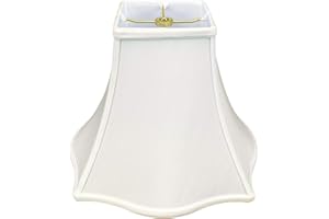 Royal Designs, Inc. Flare Bottom Outside Square Bell Lamp Shade, BS-702-10WH, White, 4 x 10 x 8.5