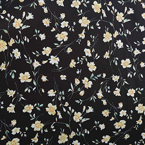 Gogoodgo Waistband Dresses for Women, Ladies Vintage V Neck Short Sleeve Dress 1950s Retro Printing Swing Dress Black