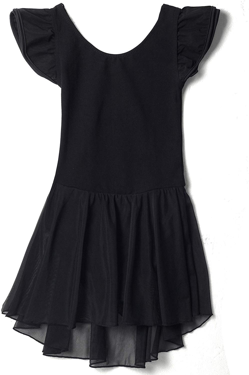 MdnMd Girls' Flutter Sleeve Skirted Leotard