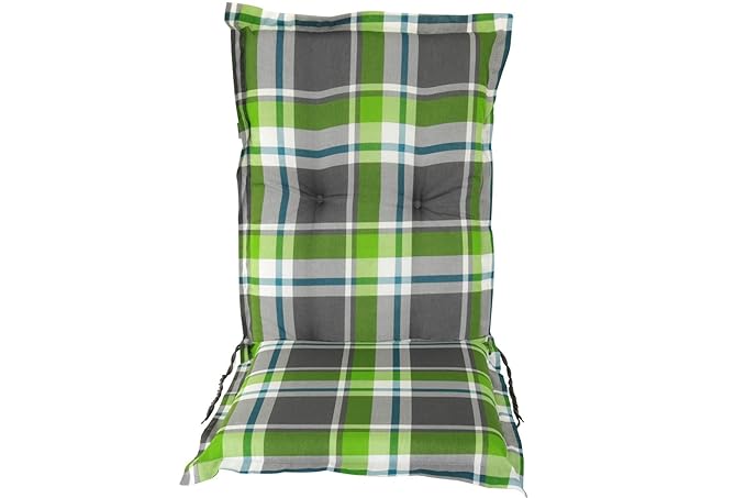 Garten Auflage Niedriglehner Köln grün kariert 97 cm