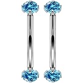 Rmsnxnnz 16G Astm F136 Titanium Eyebrow Piercing Jewelry Curved Barbell Eyebrow Ring Vertical Labret Lip Jewelry Daith Rook Earrings Navel Small Belly Button Ring Piercing Jewelry for Women Men CZ