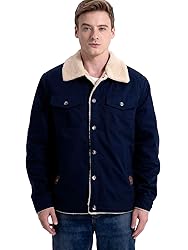 MANSDOUR Men's Winter Jacket Warm Sherpa Lined