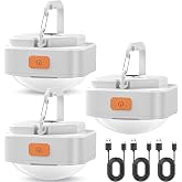 FLY2SKY 3 Pack LED Rechargeable Camping Lights Tent Lantern Mini Emergency | Portable Rechargeable Tent Flashlight, Outdoor Survival Accessory for Hiking, Fishing, Backpacking, Hurricane &amp; Power Outage