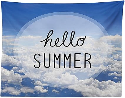 Mantel Decorativo De Verano Diseno De Hello Summer Con Cielo Transparente Sobre Nubes Alta Horizontal Con Vista Al Paisaje De La Nube Para Comedor Cocina Mesa Rectangular Amazon Es Hogar