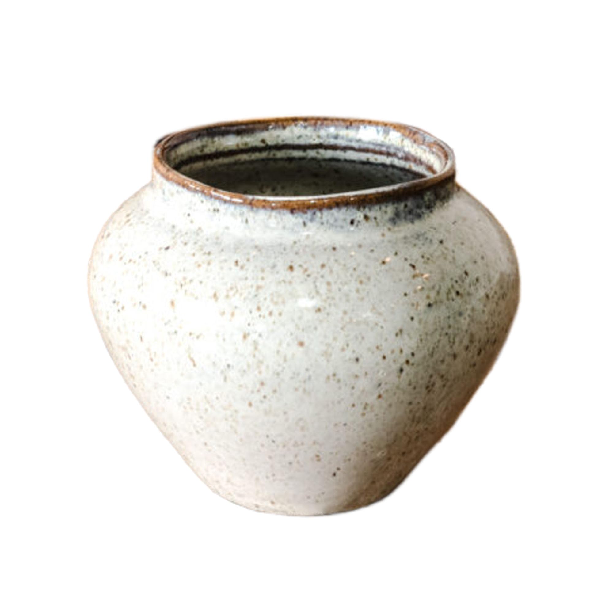 Photo 1 of 100 North PD Home & Garden Decorative and Functional Décor 4 x 5 Inch Ceramic Jar Flower Pot Vase, White Sand
