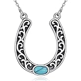 YAFEINI Horseshoe Necklace 925 Sterling Silver Horse Shoe Pendant Jewelry for Women Mom
